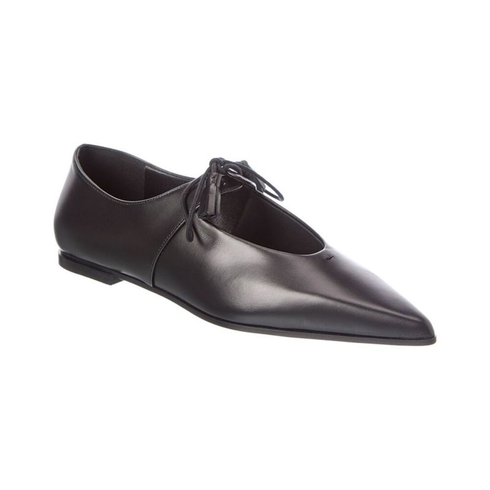 Max Mara Leather Flat, Black